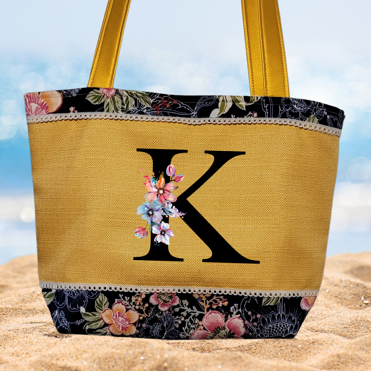 Personalized Sunny Summer Shoulder Tote Bag