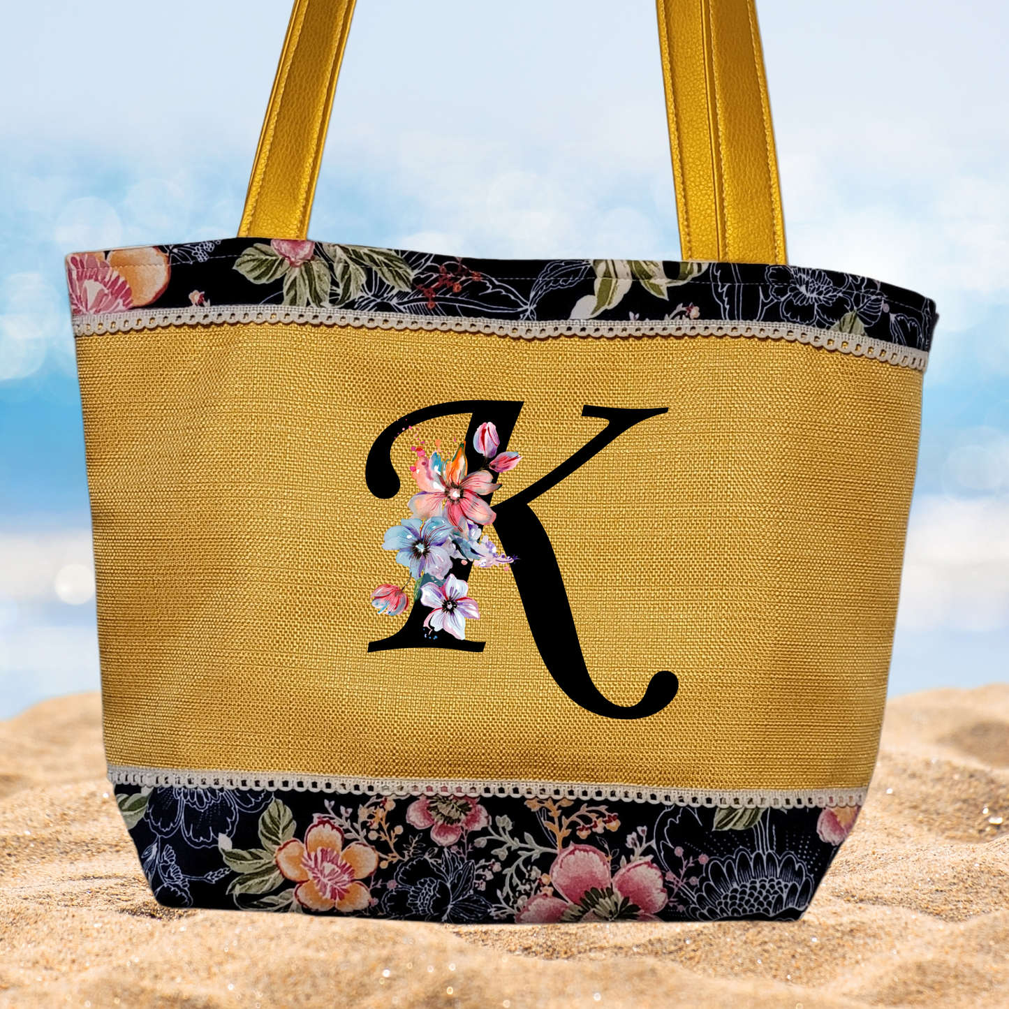 Personalized Sunny Summer Shoulder Tote Bag