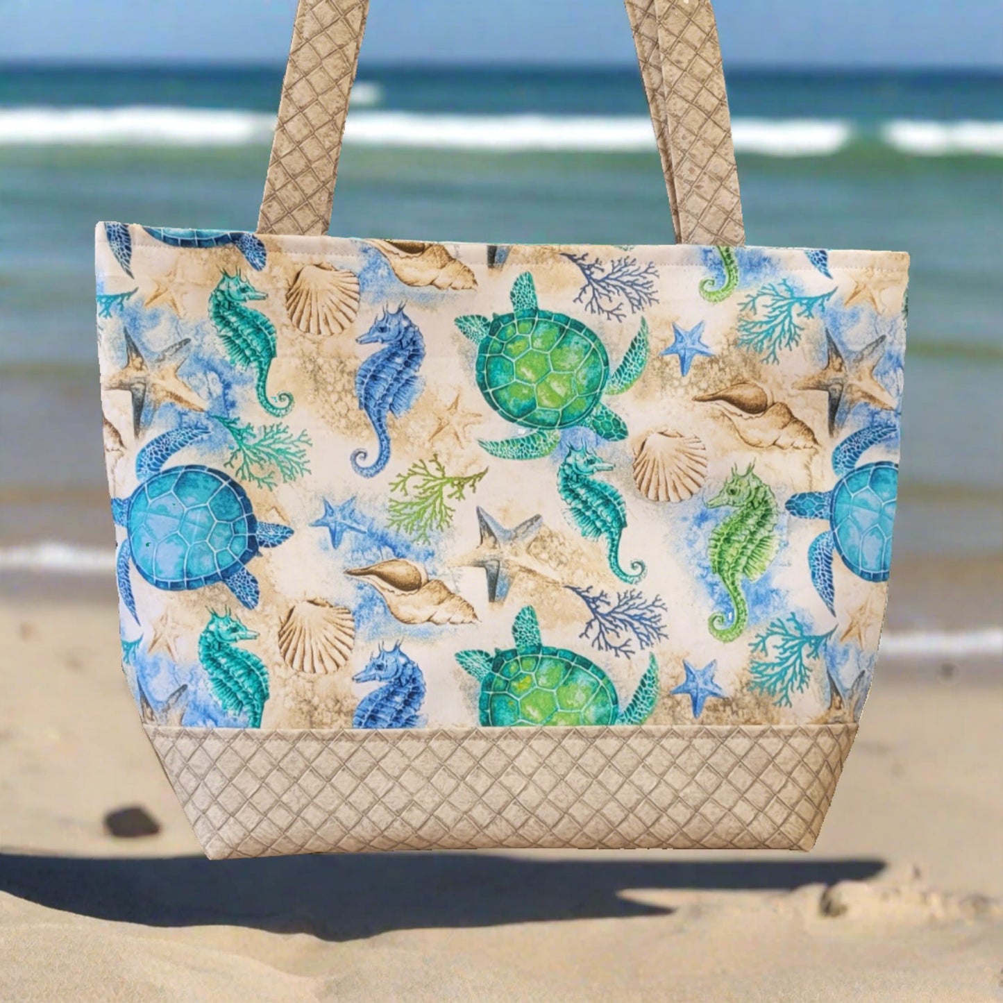 Leather and Canvas Seaside Summer Shoulder Bag