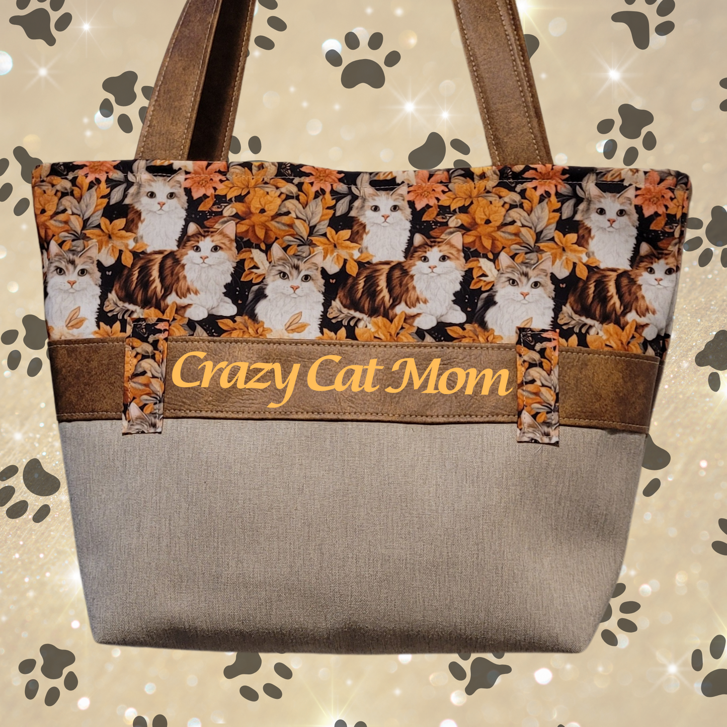 Personalized Cat-Lovers Shoulder Tote Bag