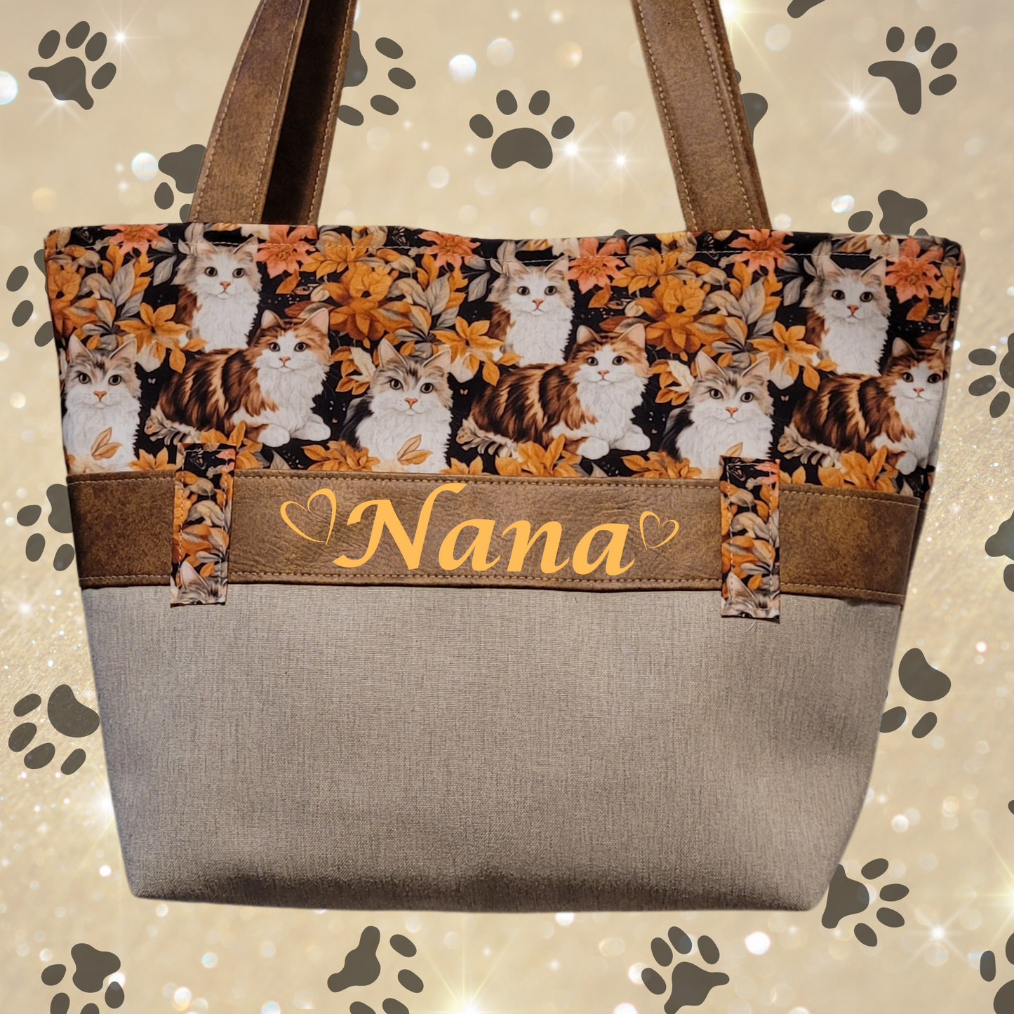 Personalized Cat-Lovers Shoulder Tote Bag